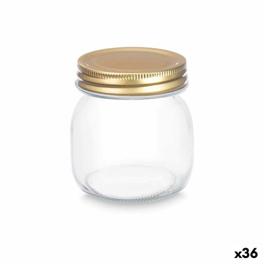 Purkki läpinäkyvä kultainen metallilasi 300 ml 7,5 x 9 x 7,5 cm (36 yksikköä)