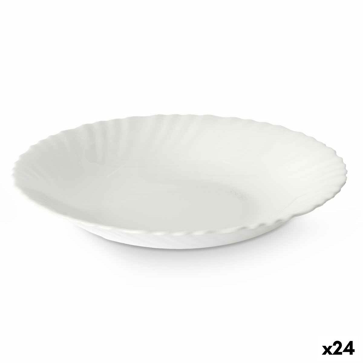 Deep Plate White Glass 21,5 x 3 x 21,5 cm (24 yksikköä)