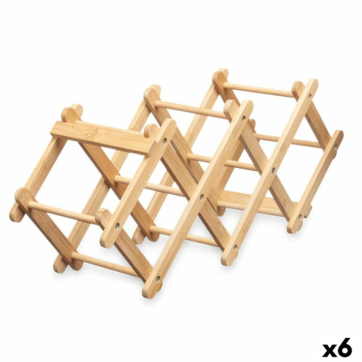 Taitettava pulloteline Natural Bamboo 54 x 15 x 21,5 cm (6 kpl)