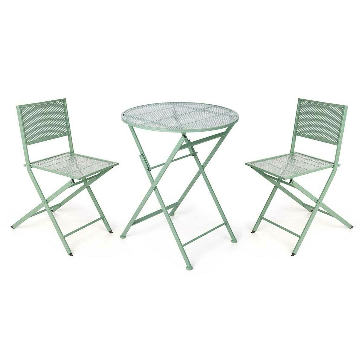 Table set with 2 chairs Green