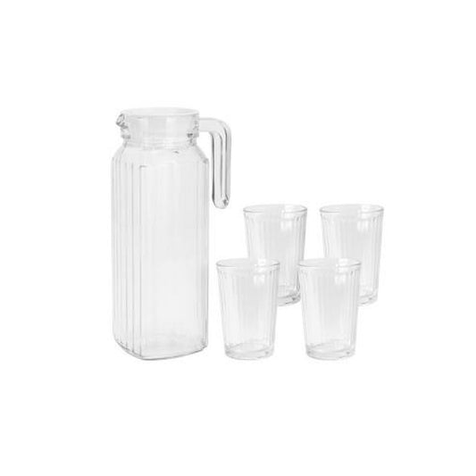 Jug and glasses set Excellent Houseware ye9000500 200 ml 1,1 L (5 Pieces) Excellent Houseware