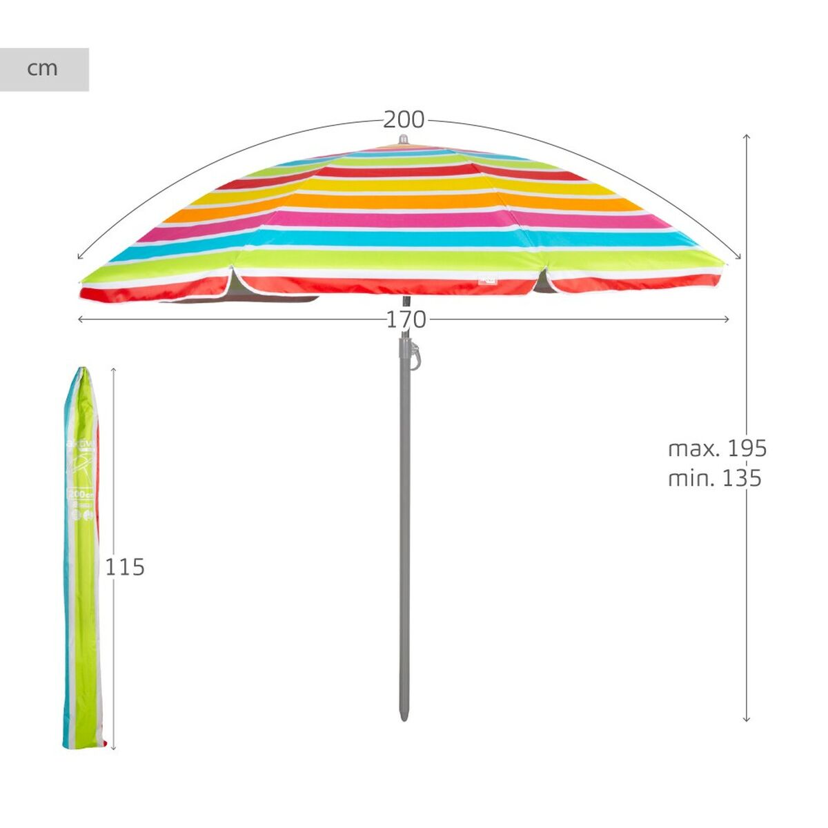 Sunshade Aktive 200 x 195 x 200 cm (6 Units)