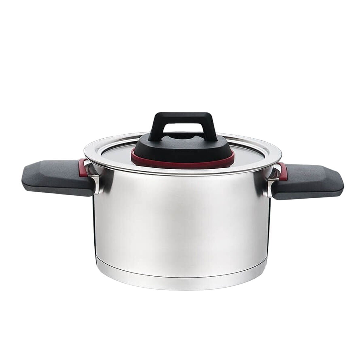 Casserole with Lid Feel Maestro MR-3530-20 Red Black Steel Stainless steel Plastic Ø 20 cm 3,2 L